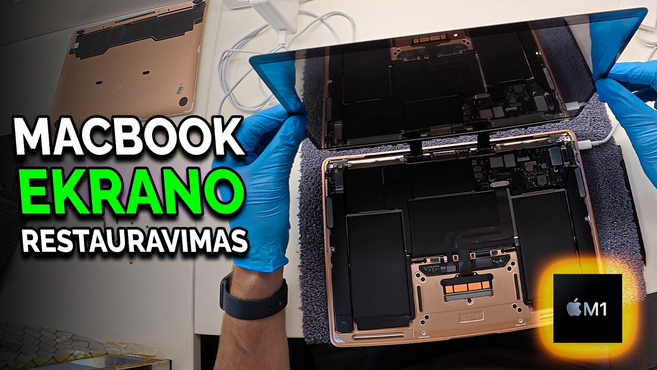 Apple Macbook Air M1 sugedusio ekrano restauravimas