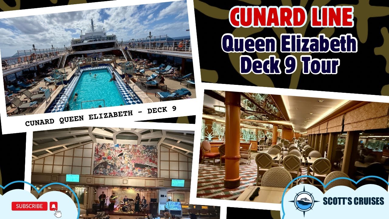Экскурсия по палубе 9 (палуба Lido) лайнера Cunard Queen Elizabeth — #круизныйкорабль #cunard #cu...