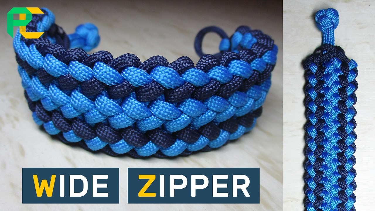 Wide Zipper Paracord Bracelet without buckle