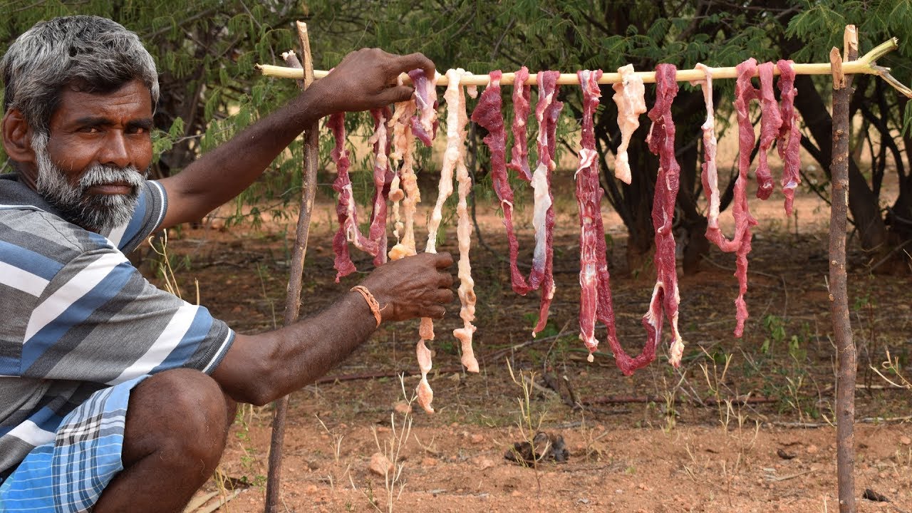 How To Dry Fresh Beef Meat at Home | Make Dry Beef Meat in Village | Wild Food