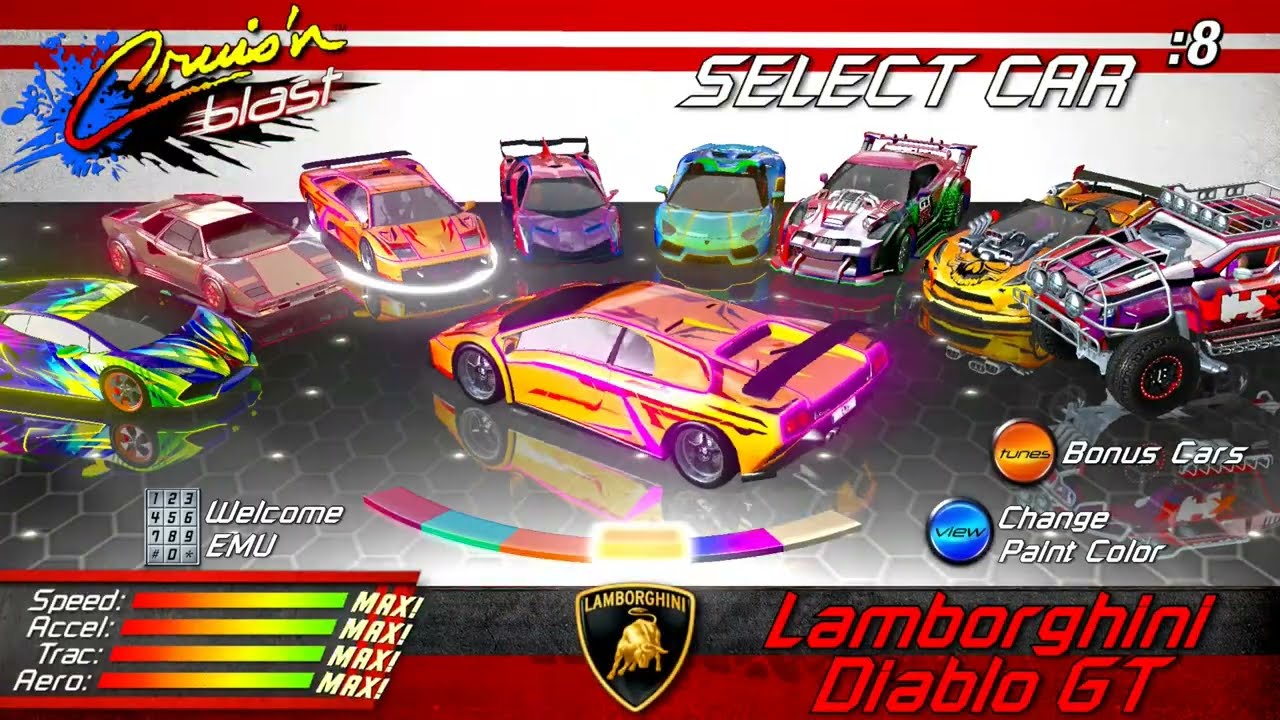 Cruis'n Blast Teknoparrot - All Cars Upgrades + World Tracks