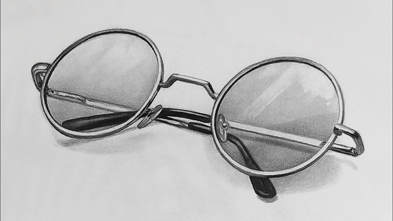 How To Draw Glasses | How To Draw Spectacles | Realistic Glass Drawing | كيفية رسم نظارات