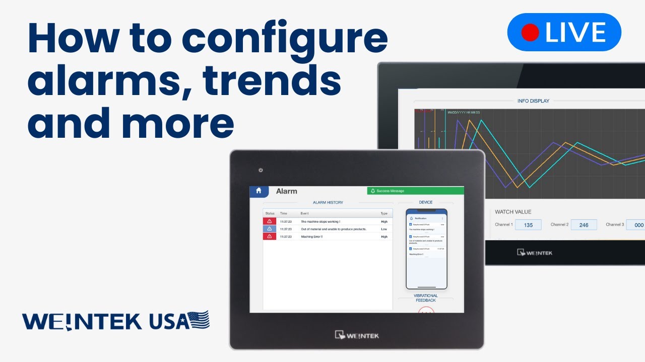 Weintek Live! How to configure alarms, trends, and more