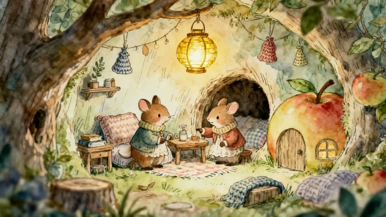Rainy Day in the Forest Burrow | Cozy Storybook Music for Gentle Rest