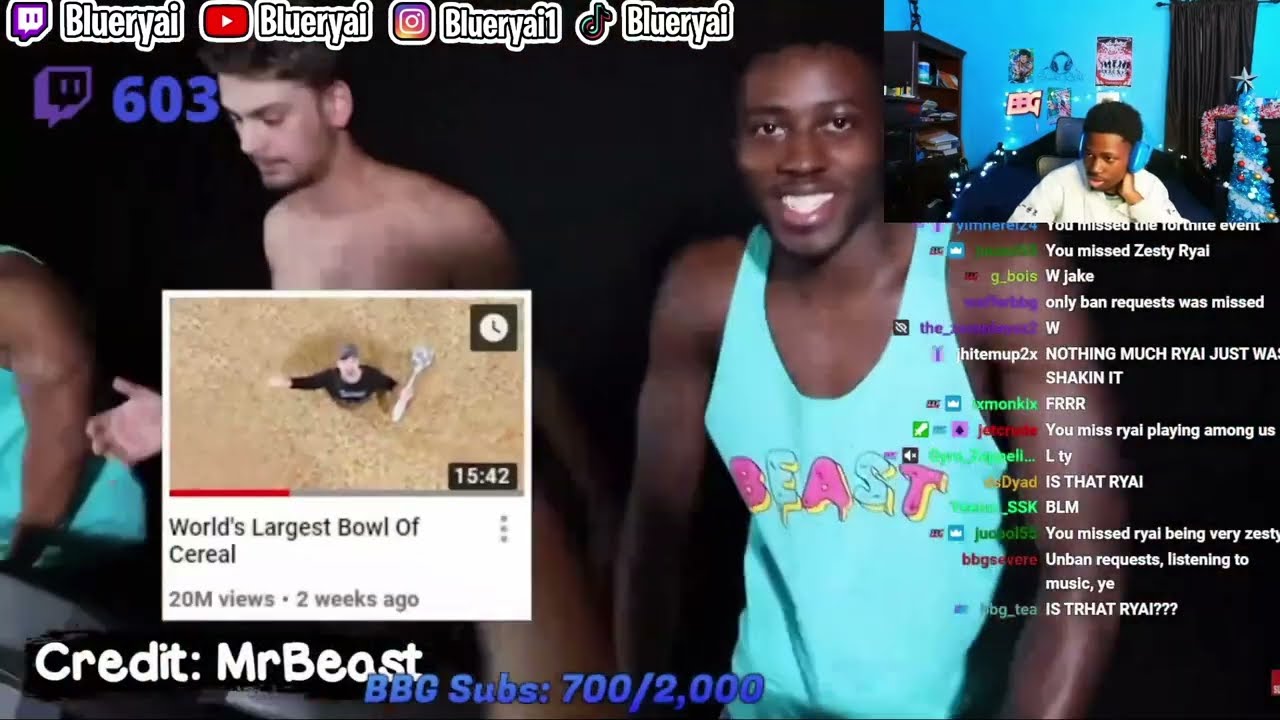Blueryai отреагировал на каждого уволенного участника MrBeast