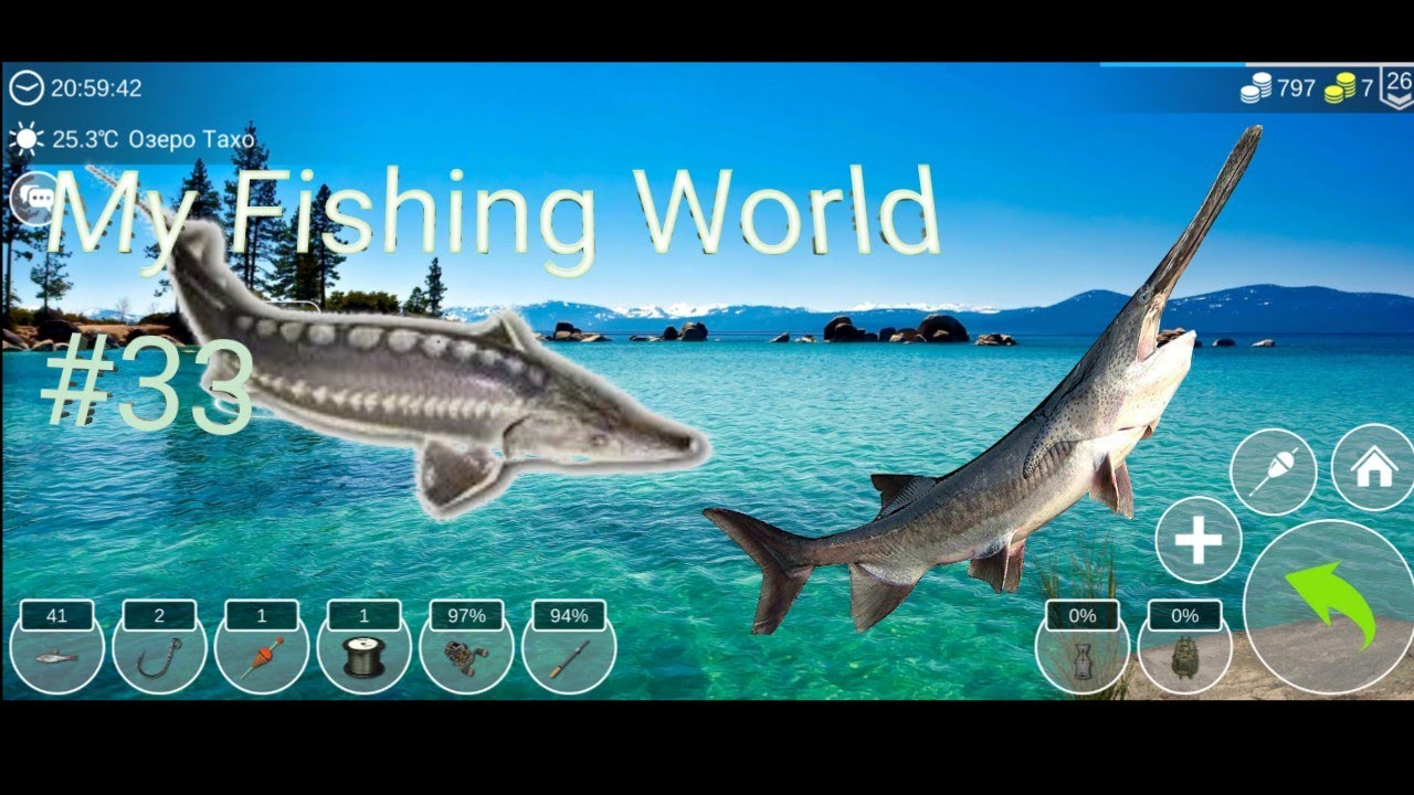 My Fishing World #33 // Новая локация // Озеро Тахо... Шип, Веслонос.