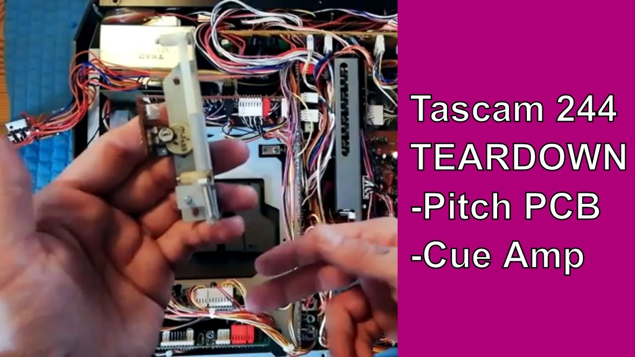 tascam 244 remove and clean cue and pitch PCBs