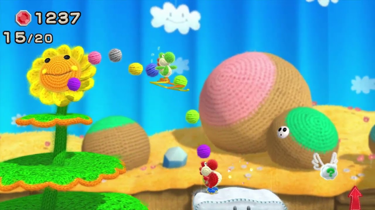 Yoshi’s Woolly World Two-Player Playthrough - World 1