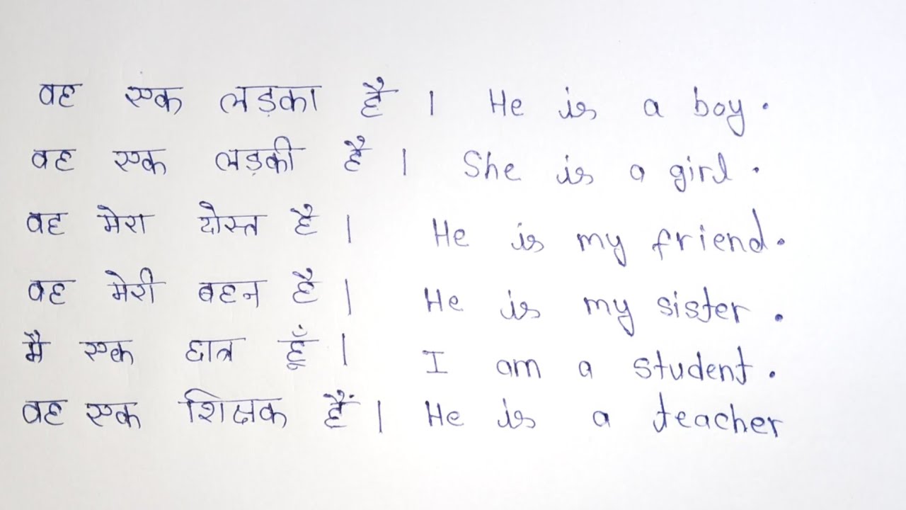 व्यक्ति से जुड़े वाक्य | Person Sentences in Hindi to English | Spoken English for Beginners