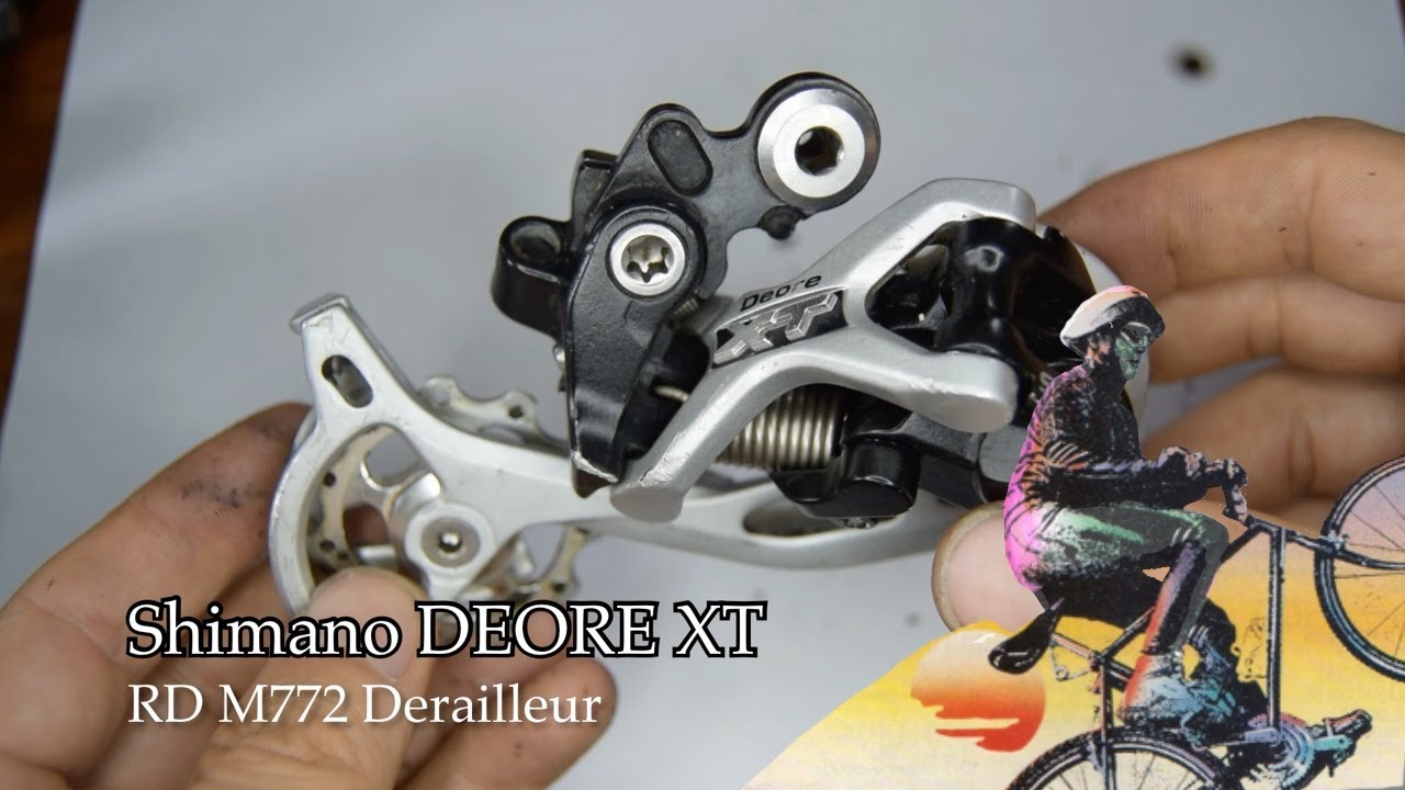 Shimano XT Deore M772 Shadow 9 speed Rear derailleur: service overhaul clean rebuild