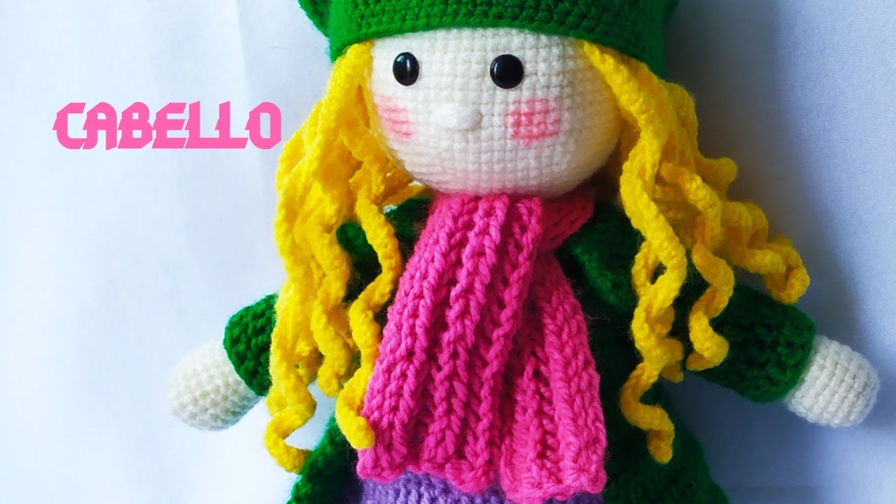#AMIGURUMI * MUÑECA KUYAY - TEJIDO A CROCHET,  CABELLO