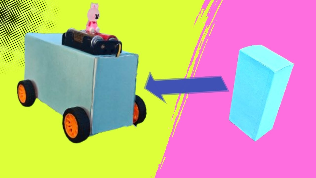 Mini Vehicle from Cardboard Box | Motor Powered Model  DIY |santhu crazy creation