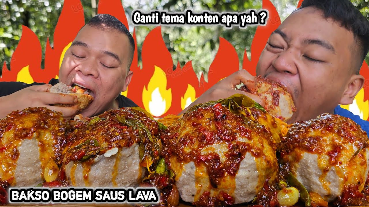 MEMBUAT & SANTAP BAKSO BOGEM SAMBAL LAVA ! KANG MUNIR SUDAH GA KUAT