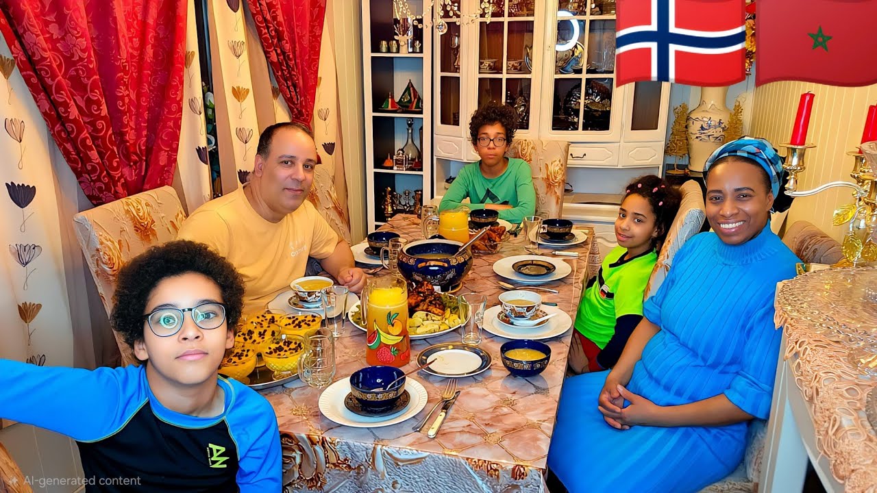 عائلة مغربية فيلاج النرويج/اليوم عرضت على طليق ديالي يفطر معنا/تحلية بالليمون والدجاج في الفران