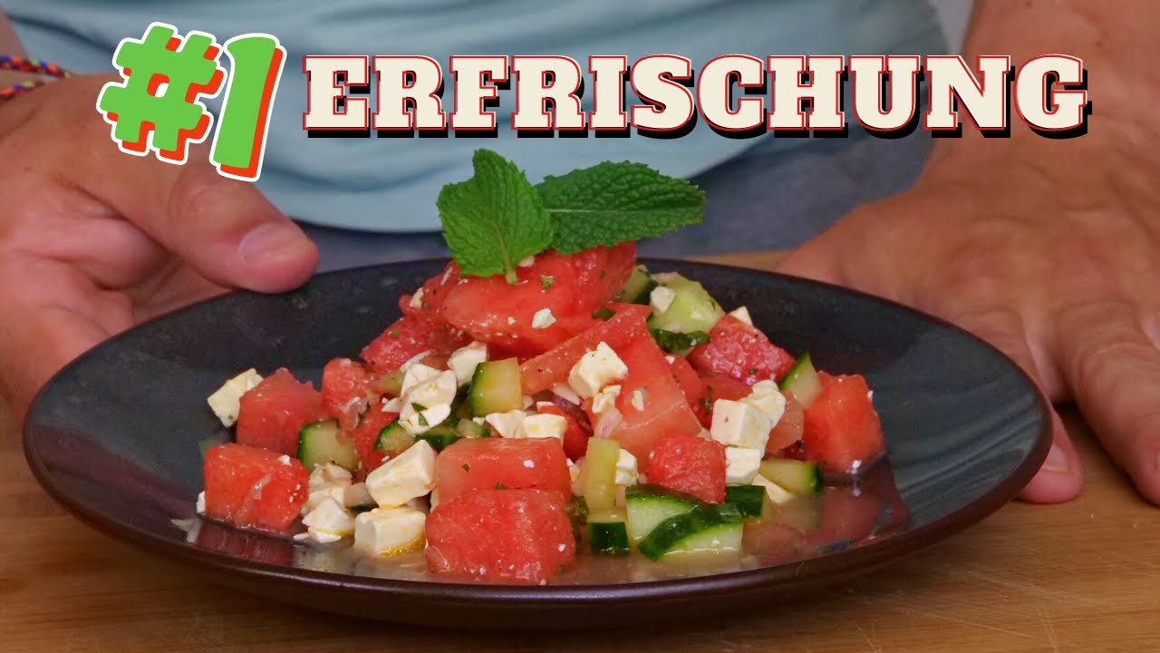 Kleine Erfrischung gefällig? Wassermelone Feta Salat ist der Sommersalat!
