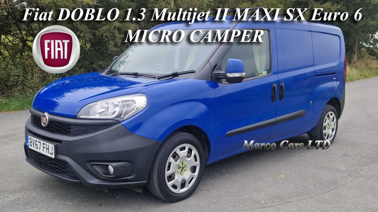 Fiat Doblo 1.3 Multijet MAXI SX Euro 6 Manual Diesel 2 berth MICRO CAMPER VAN 2017 in Bright Blue 💙