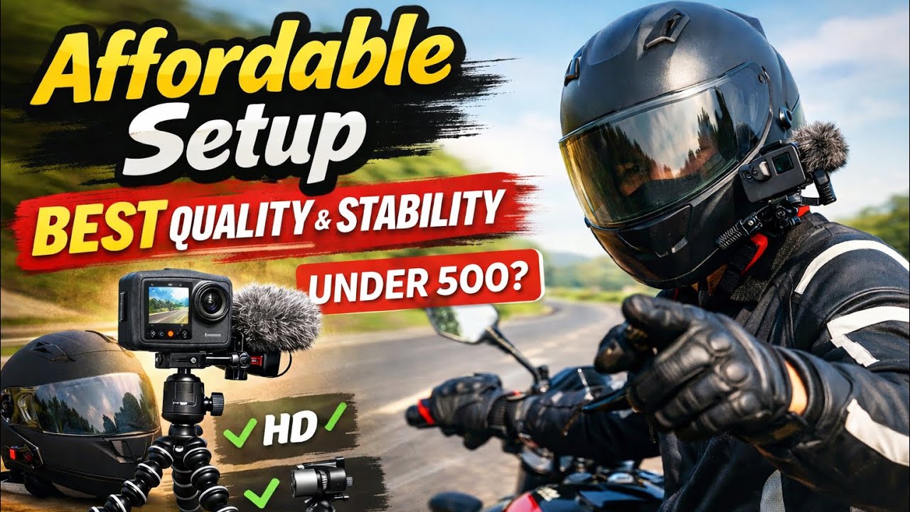 Moto vlog setup under 500! Most affordable and good quality setup 🏍️.  For beginners setup