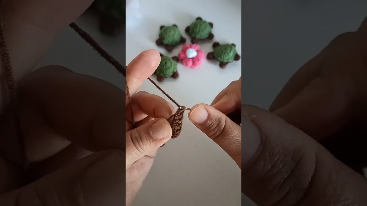 Kaplumbağa anahtarlık yapılışı ayrıntılı örme videosu 🐢