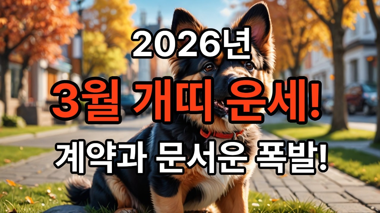 3월 개띠 운세｜안 팔리던 집과 묶인 계약이 움직이기 시작합니다