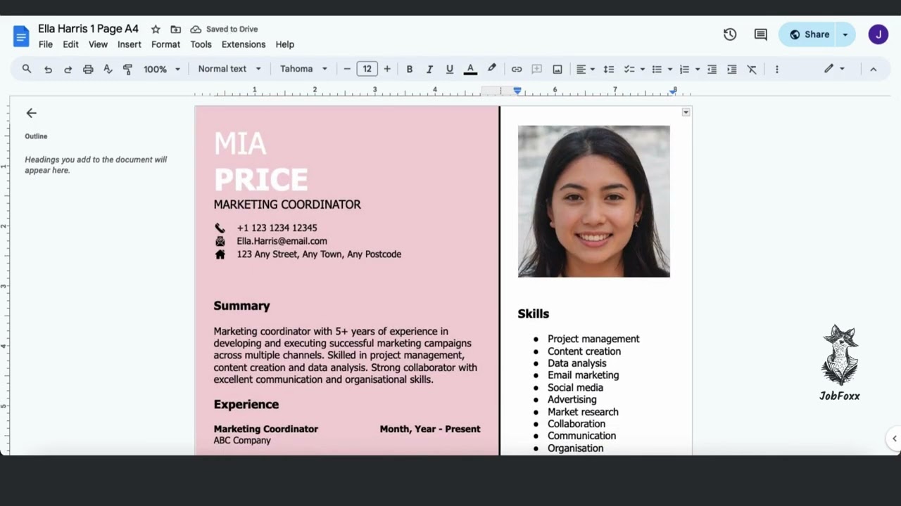 Google Docs 1: Editing your CV Resume - How to add or edit text