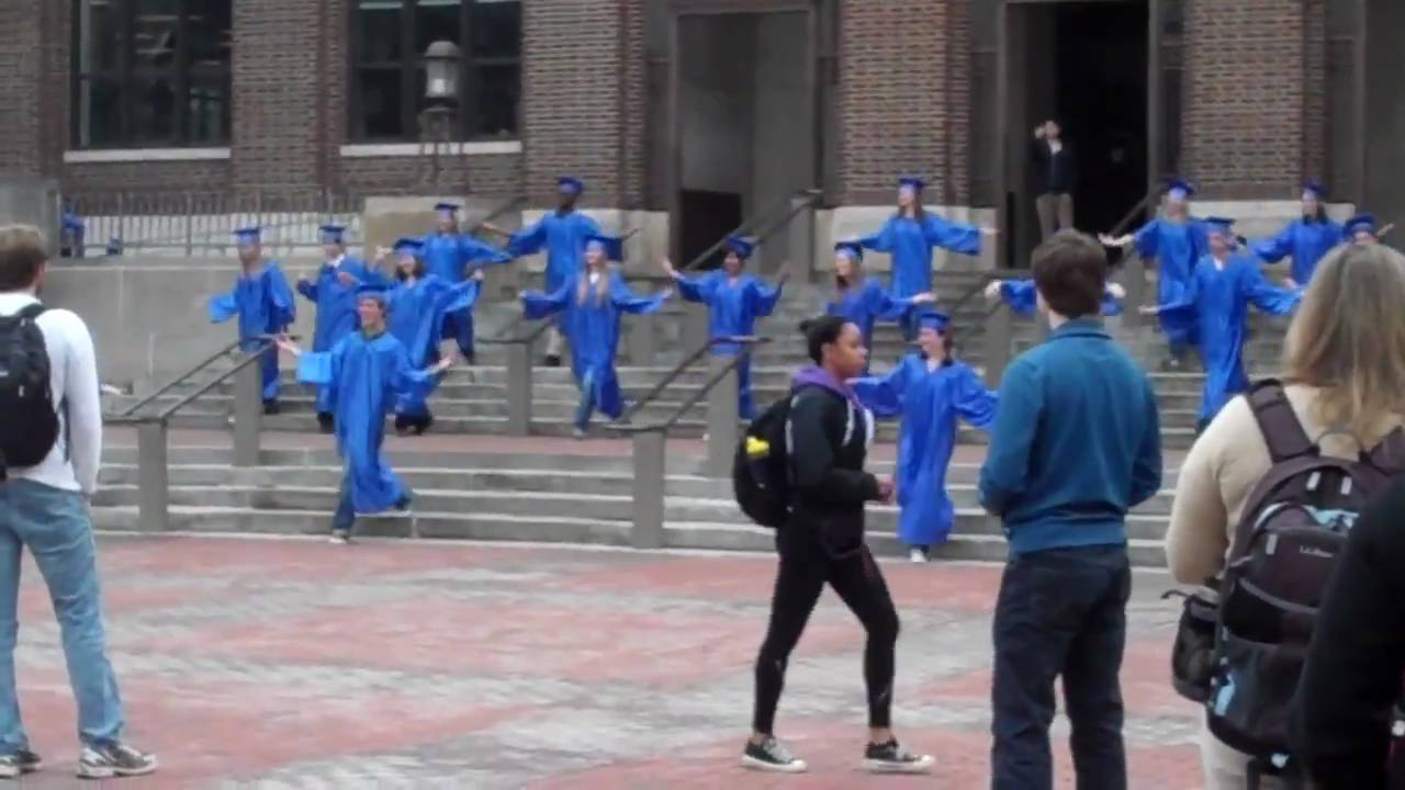 University of Michigan UM Graduation Flash Mob to Rusted Root's 