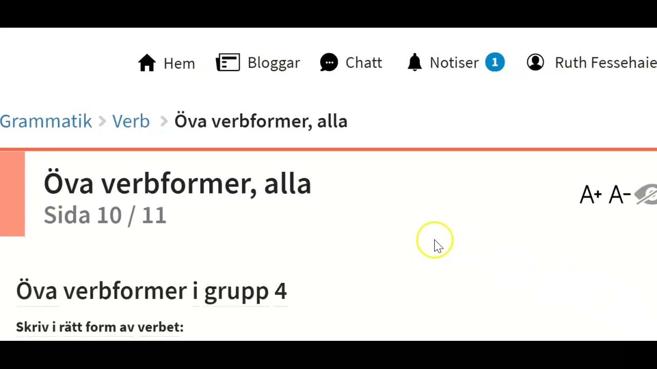 &Ouml;va verbformer - grupp 4