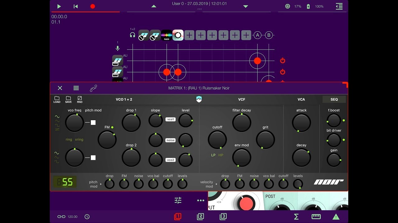 apeMatrix & Ruismaker NOIR - Настройка в AUM и Cubasis - Учебное пособие для iPad