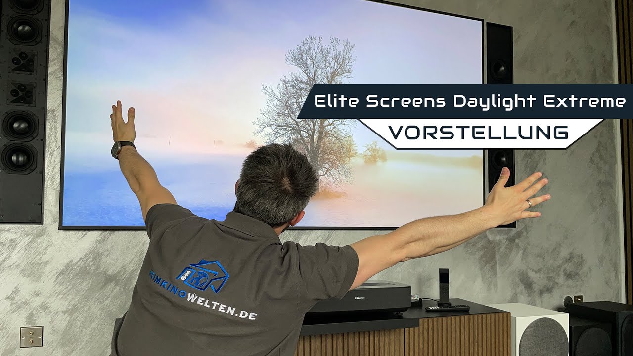 Die beste Laser TV Leinwand? Elite Screens Daylight EXTREME - HighEnd Soft Fresnel