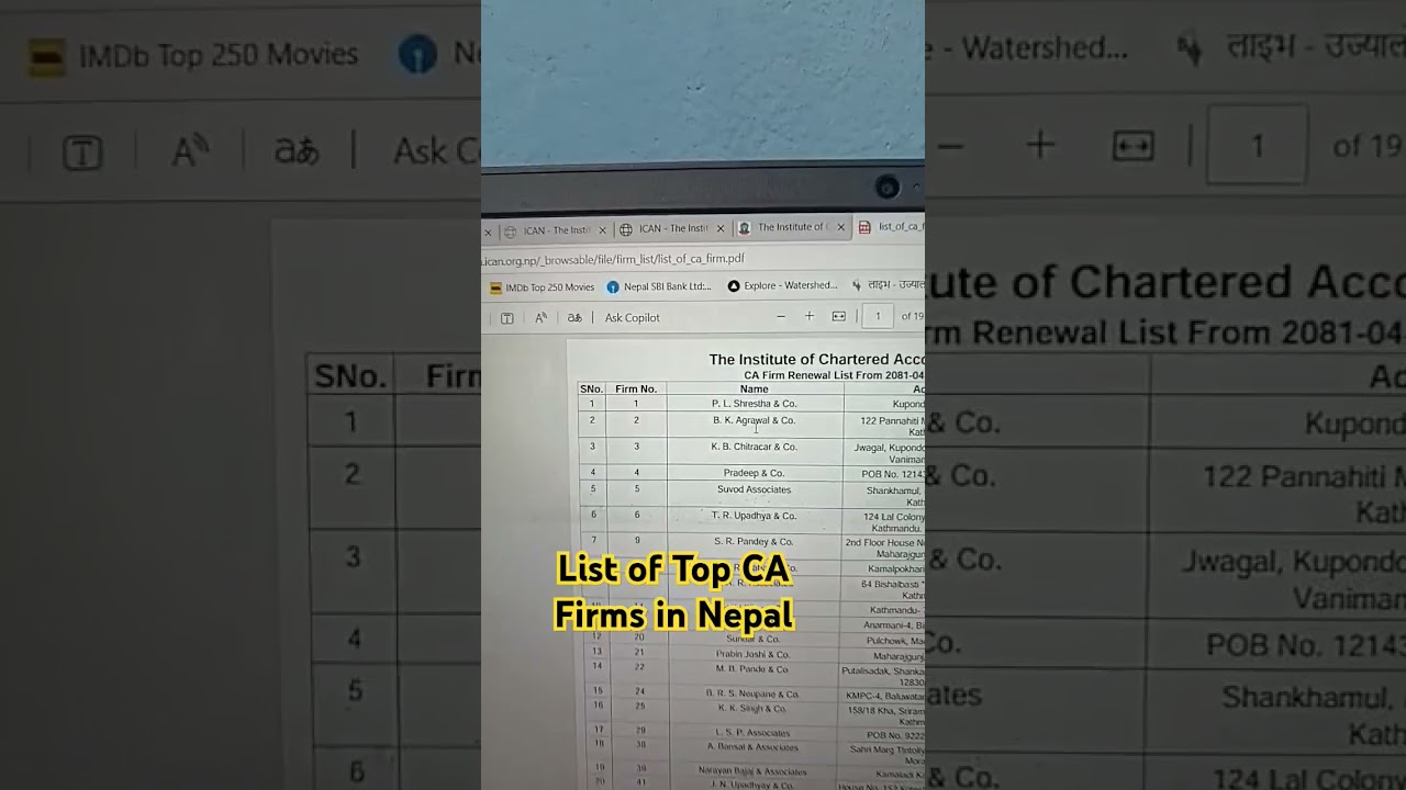 Top 20 CA Big and Medium Firms in Nepal for CA Articleship after CAP II #cafirm