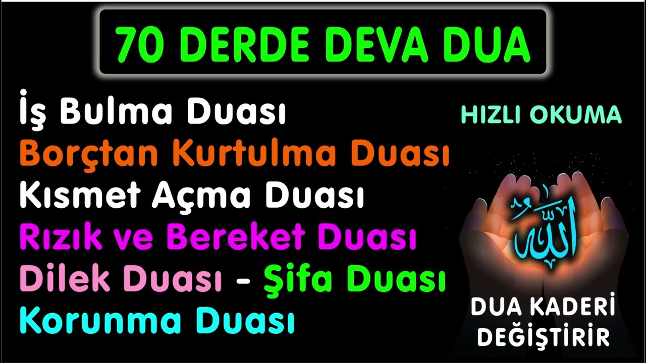 70 Derde Deva Mucize Dualar | İş, Rızık, Şifa, Kısmet, Borç, Korunma