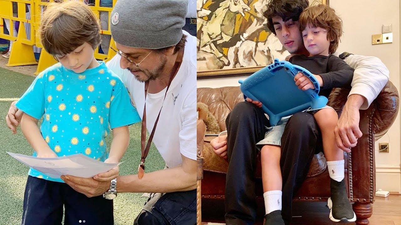 Must Watch : Shahrukh Khan With His Son Abram Khan & Aryan Khan Cute Video