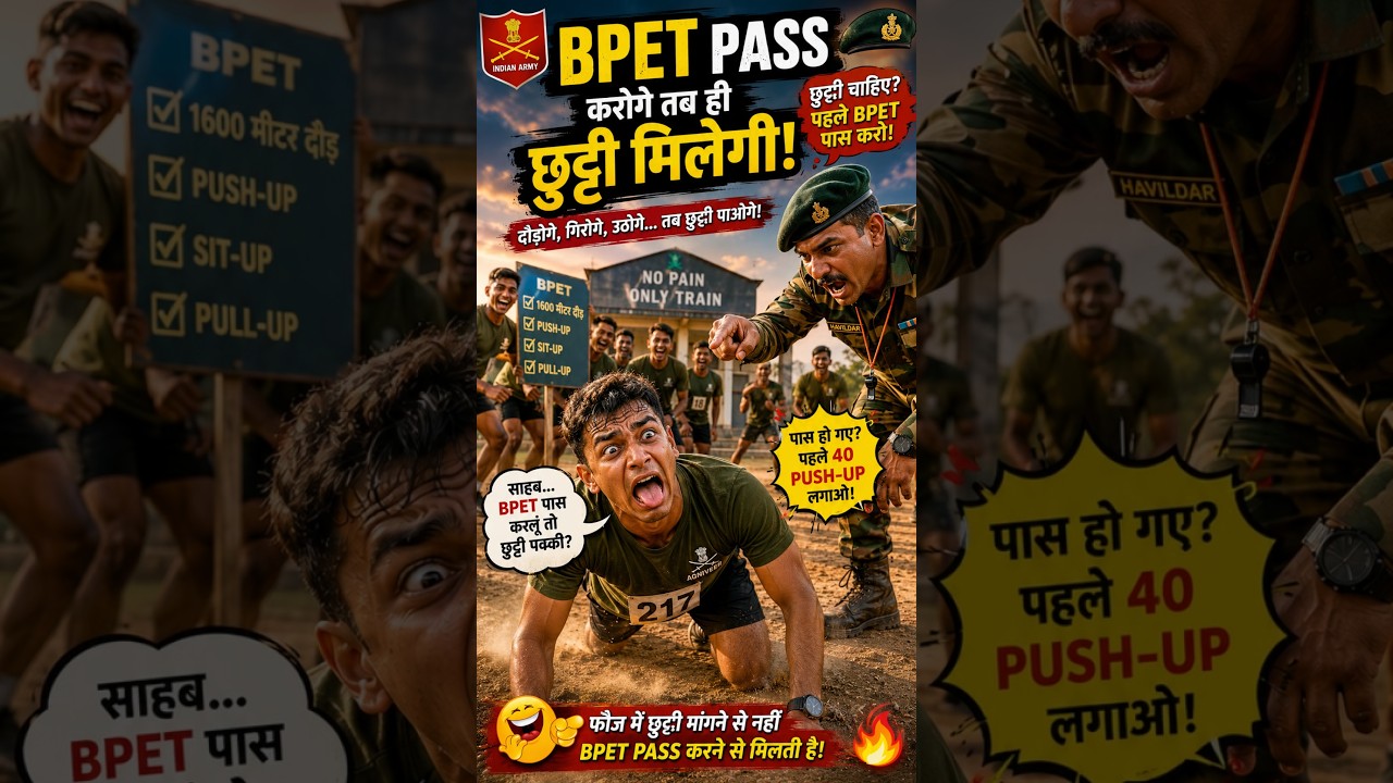 BPET PASS Fir Chhutti Pakki😂| #ytshorts #faujilyfstyle #indianarmy #agniveer#comedyshorts