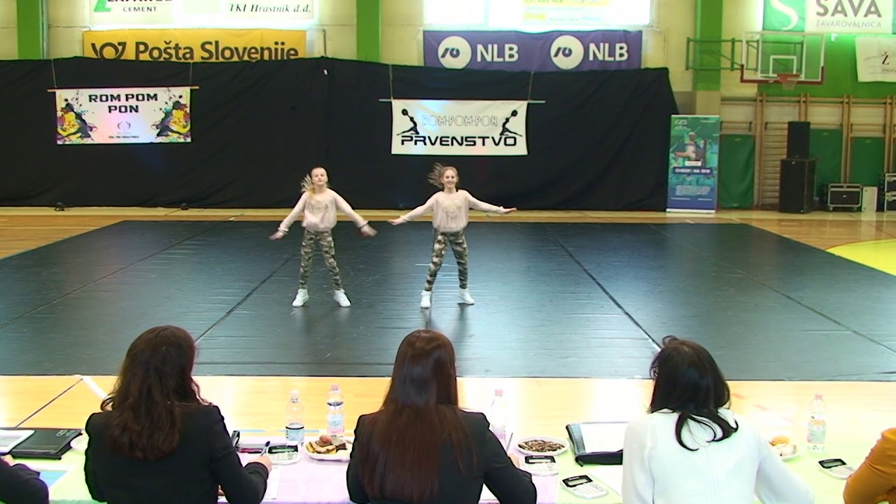 ŠK FLIPCAPRIS Tayra Madžarovič in Tjaša Malečkar Mladinski cheer hip hop pari Rom Pom Pon 2019