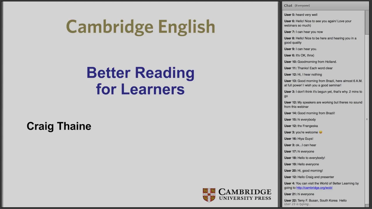 Better Reading For Learners - Craig Thaine Webinar