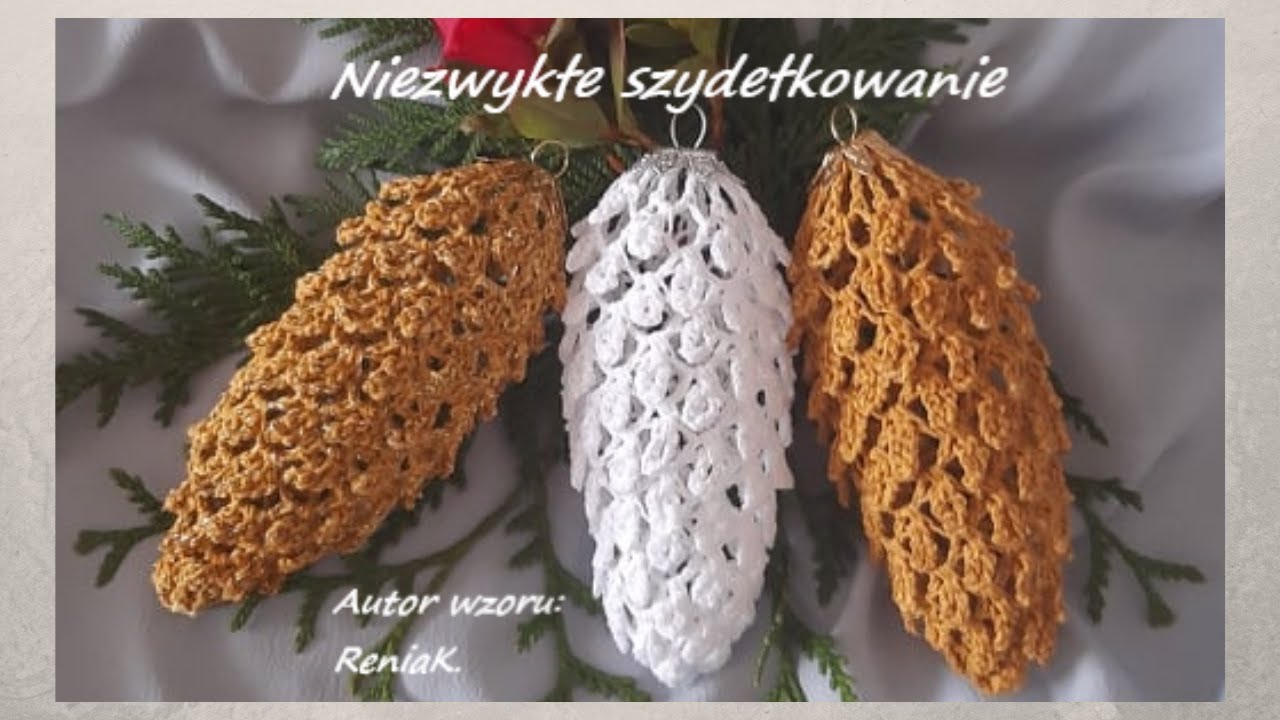 Jak szybko zrobić szyszkę 11 cm szydełkiem? Author pattern RENIA K.  Pine cone crochet tutorial