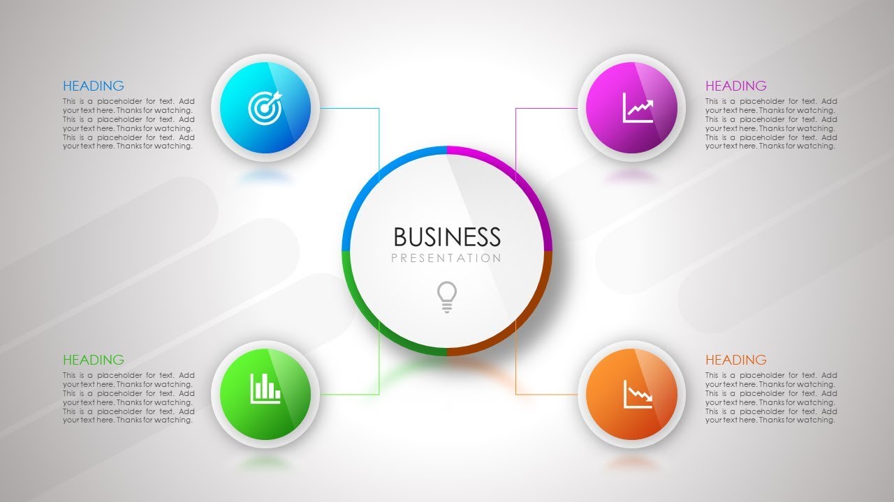 How To Create 4 Points #Circular #FlowChart #Business Diagram  in Microsoft PowerPoint PPT