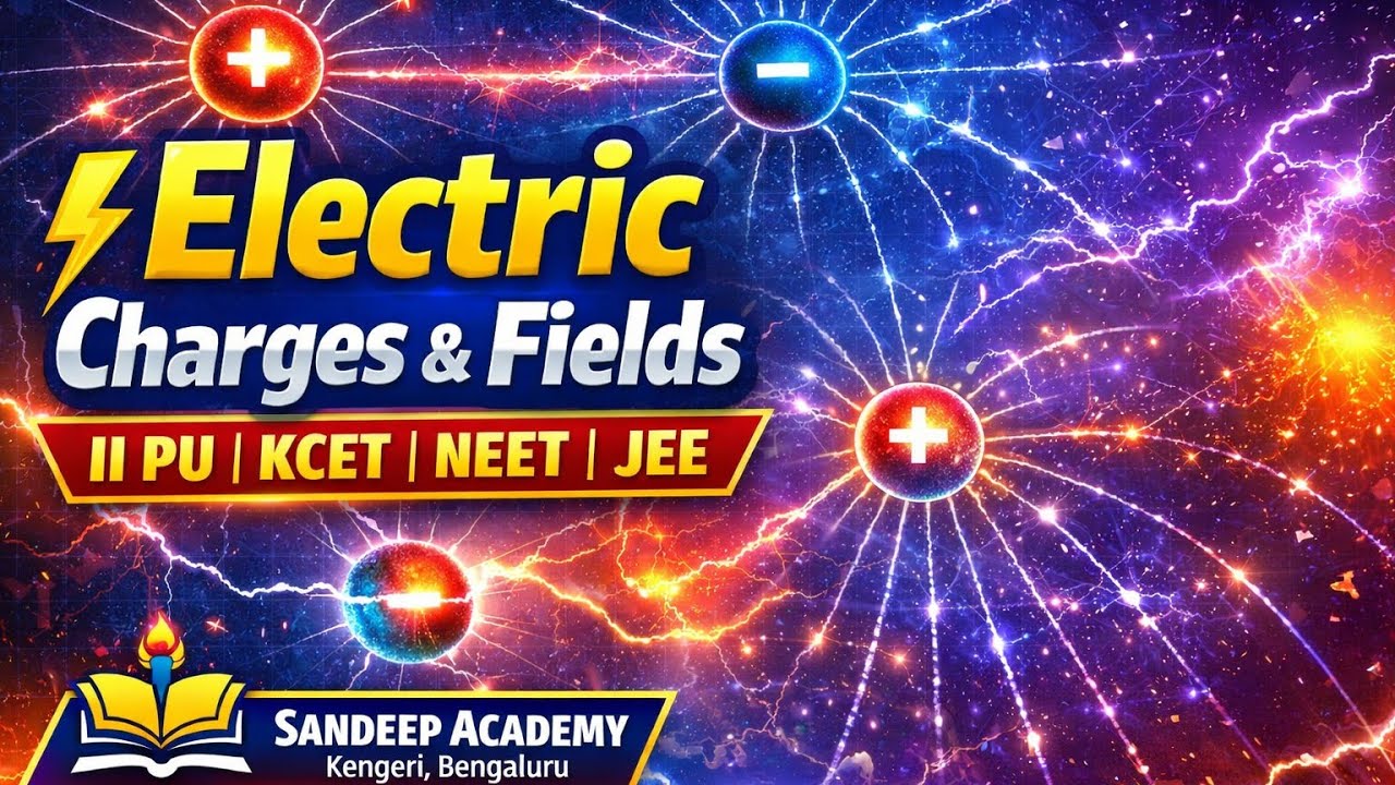 Electric Charges and Fields Explained Simply | II PU, KCET, NEET, JEE.No Fear of Electrostatics!