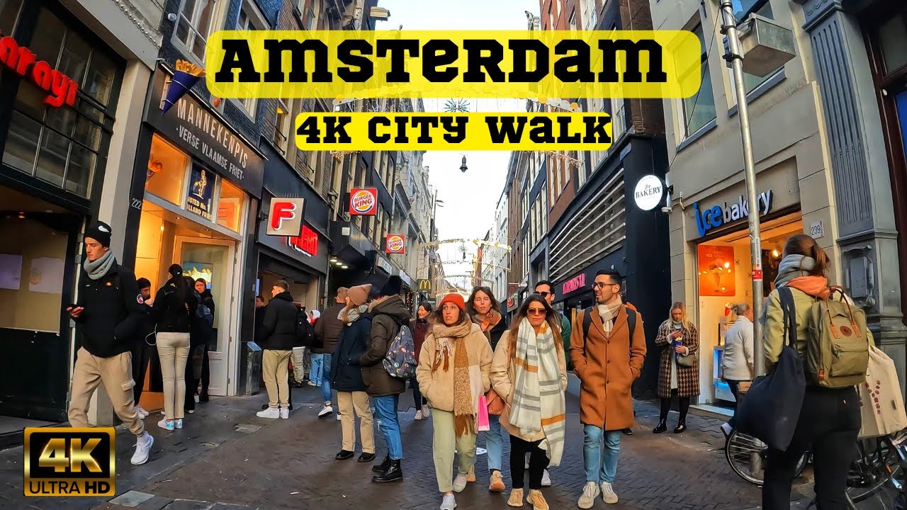 Amsterdam, Netherlands 🇳🇱 | Most popular shopping street in the Netherlands | 4k Tour | 4K/60fps HDR