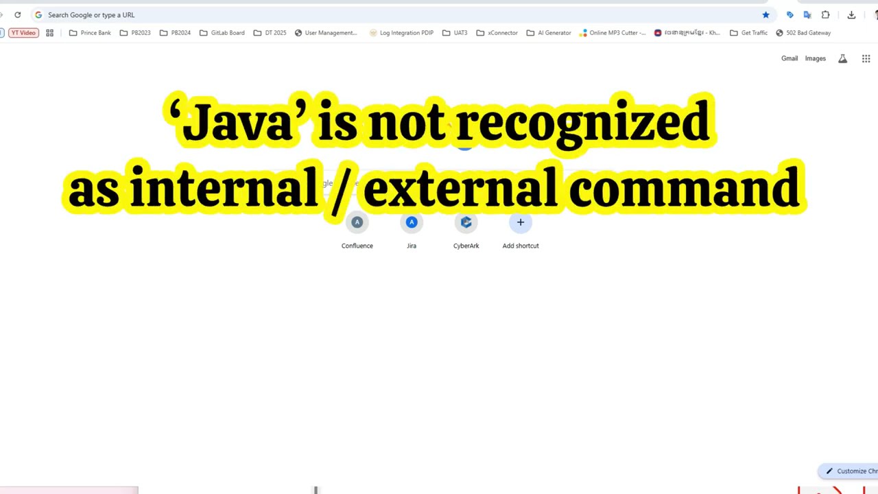 Fixed #JAVA Not Recognized as Internal or External Command #Error
