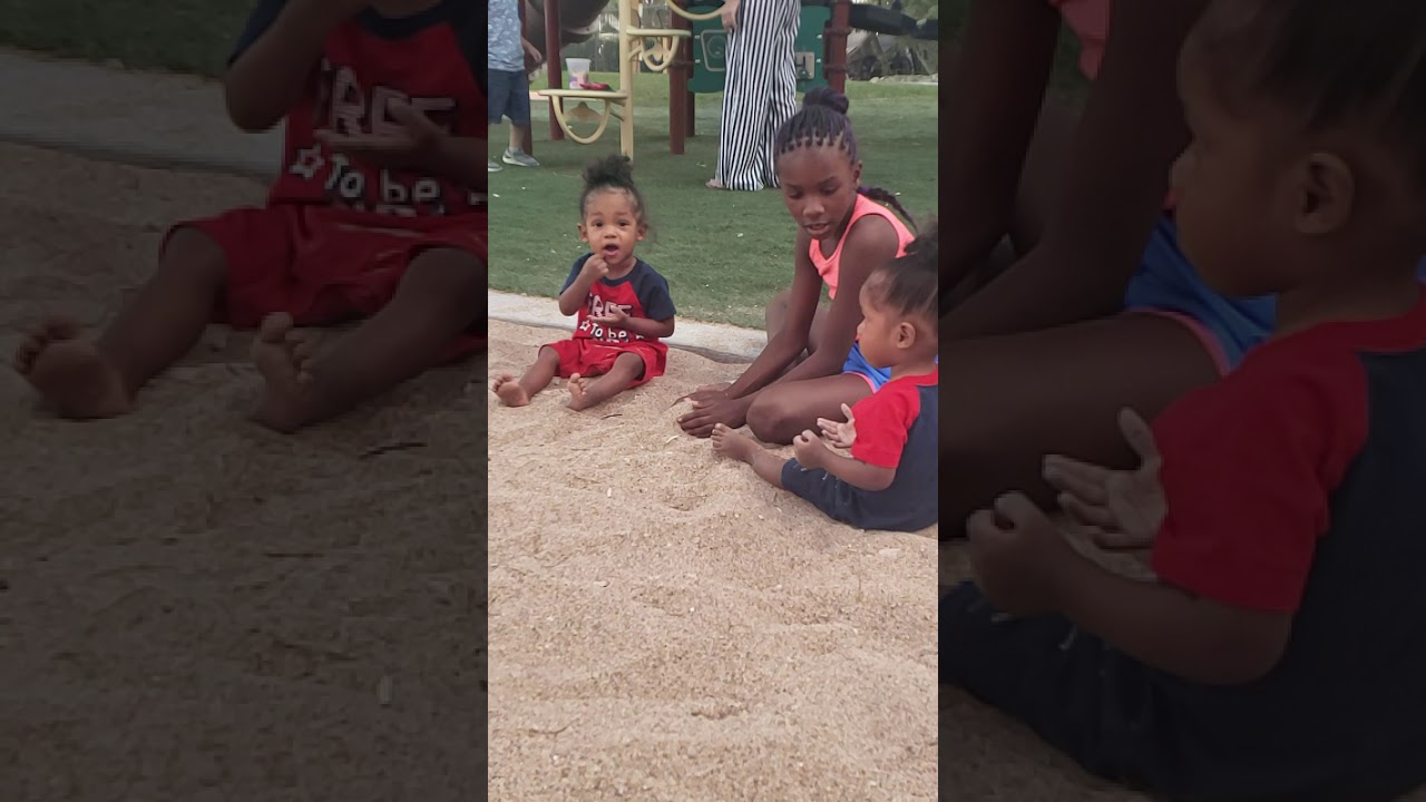 Baby's eating sand