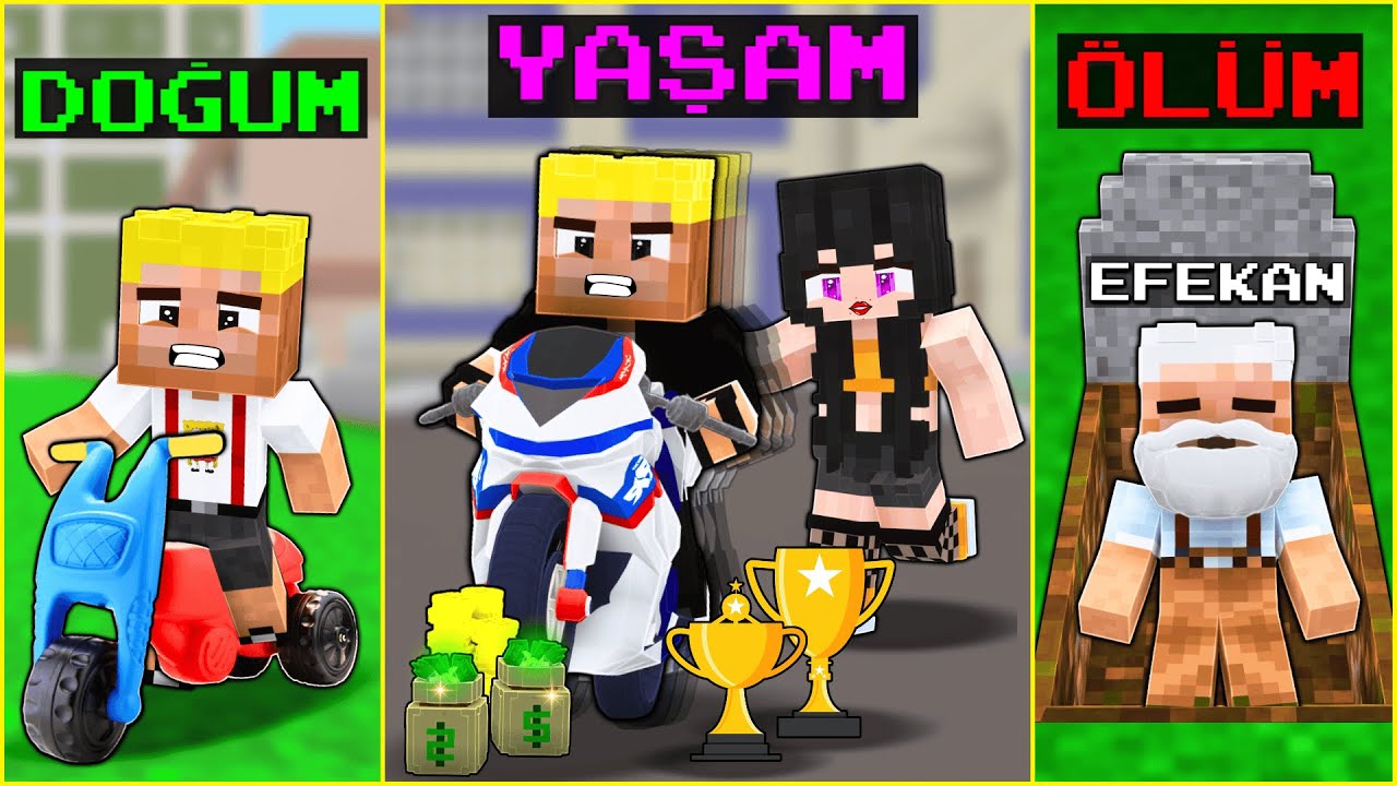 DOĞUMDAN ÖLÜME DOĞRU MOTOR YARIŞÇISI EFEKAN’IN HAYATI! 😱 -Minecraft
