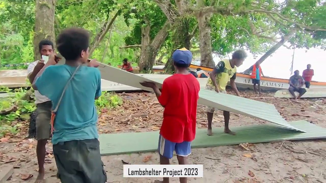 Transportation of 100 sheet roofing iron for Tavilu and patent lambshelter to Emirau Island