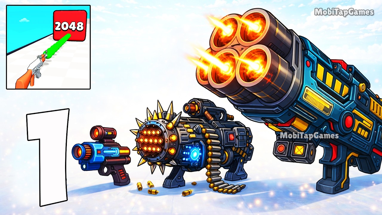Gun Up 2048 – Shooter Puzzle Action Gameplay Walkthrough (iOS, Android)