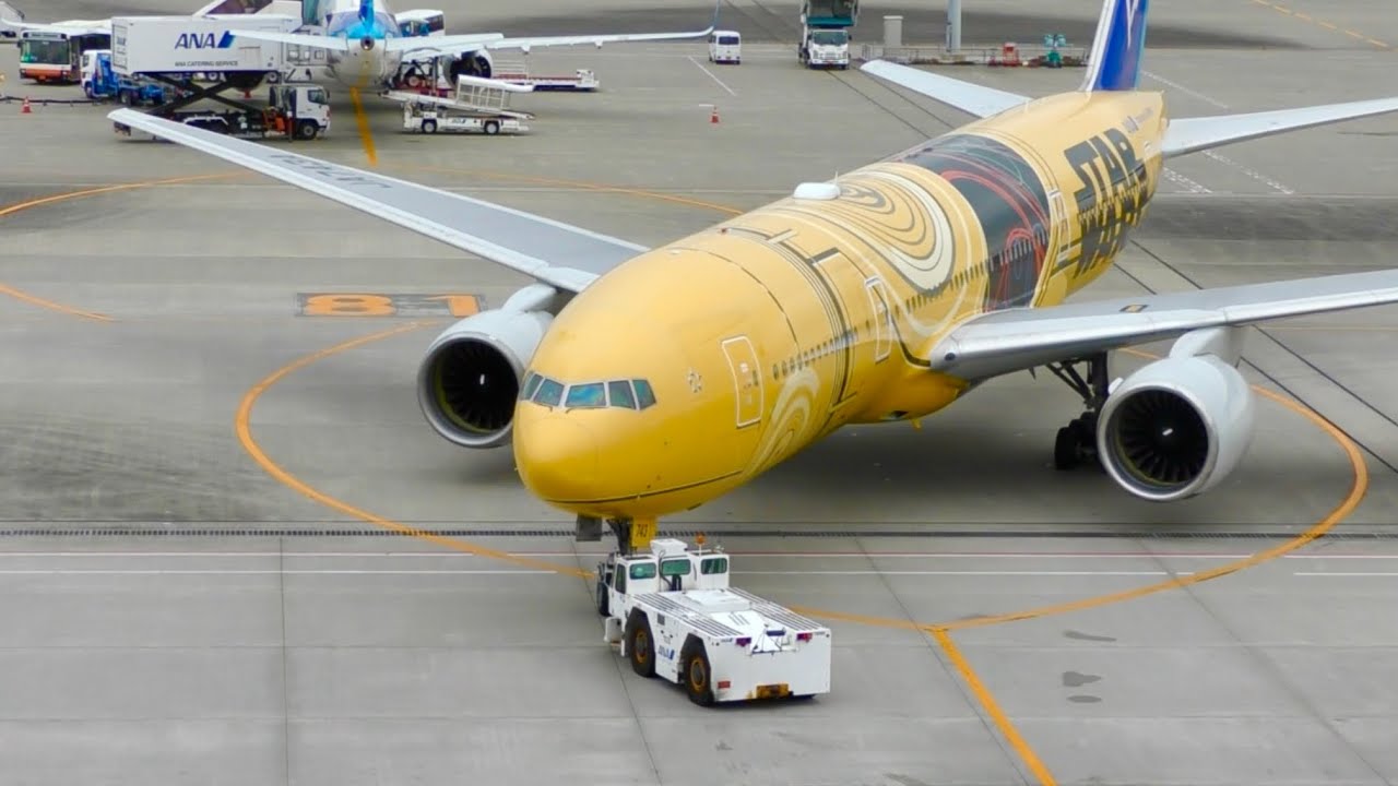 【たくあん最後の伊丹行き】C-3PO ANA JET   ANA B777-200ER JA743A    NH17便 伊丹行き　羽田空港出発の様子（PBB取り外し〜離陸）　2026/01/07