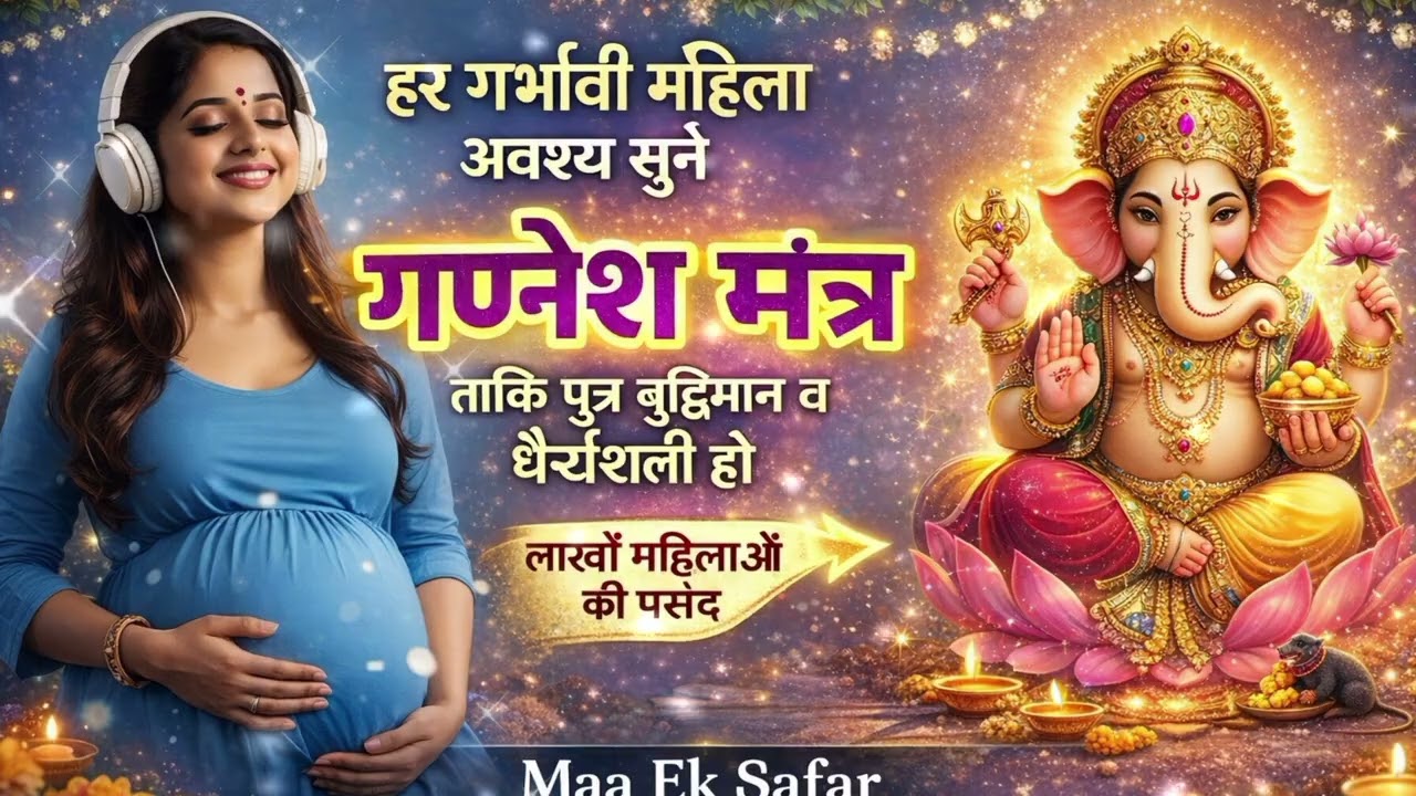  हर गर्भवती मां को यह गणेश मंत्र जरूर सुनना चाहिए ताकि बालक धैर्यशीलऔर बुद्धिमान हो#maaeksafar#viral