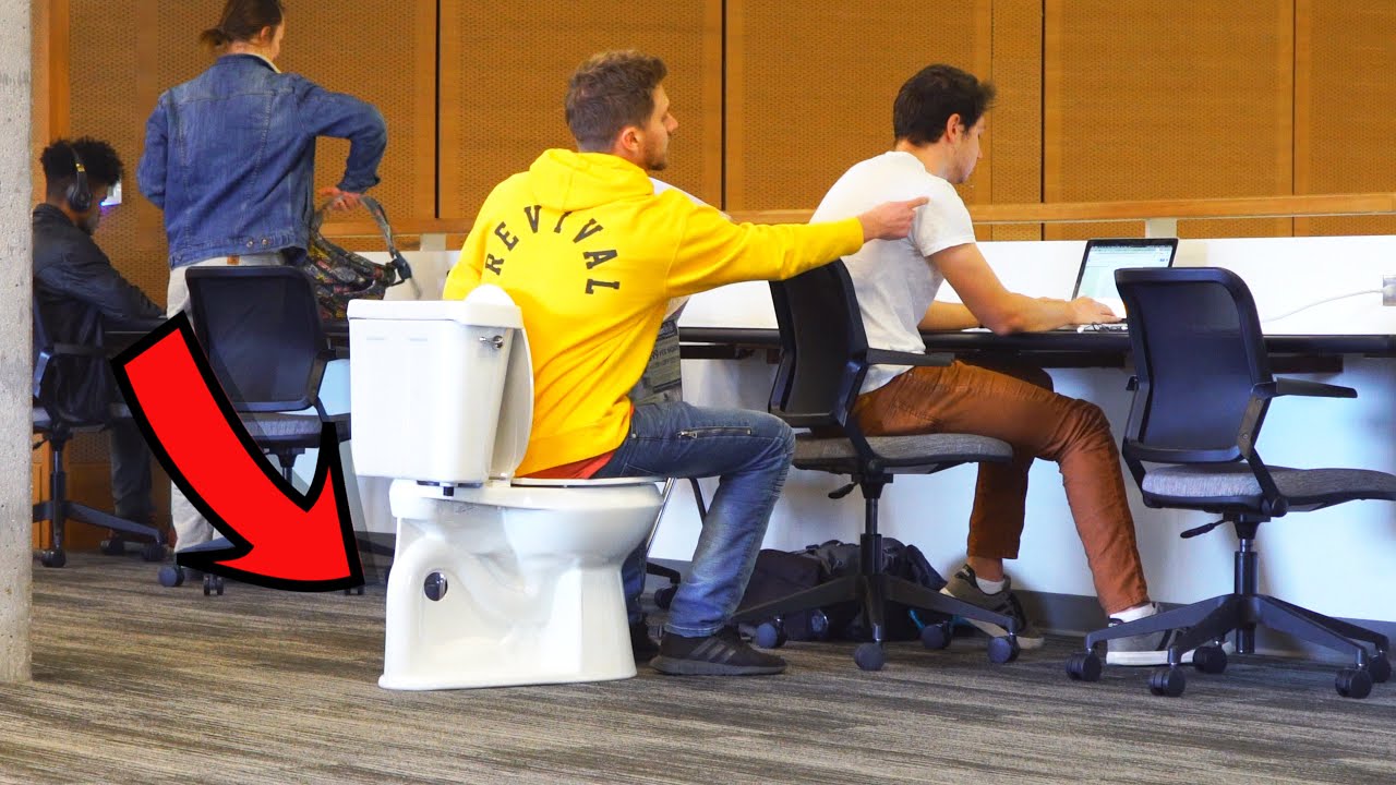 Sneaking Toilets Behind People In The Library!