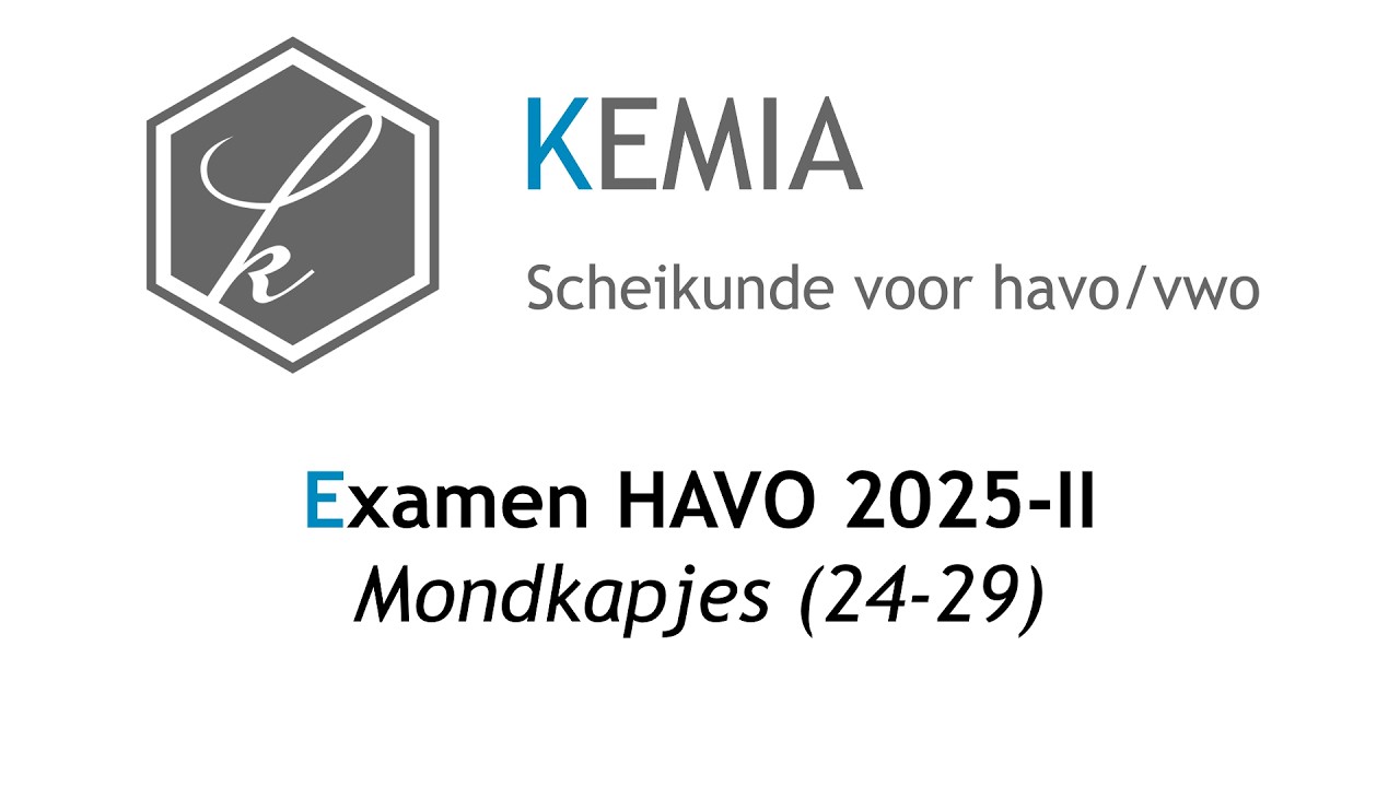 Examen scheikunde HAVO 2025-II: Mondkapjes (opg 24-29)