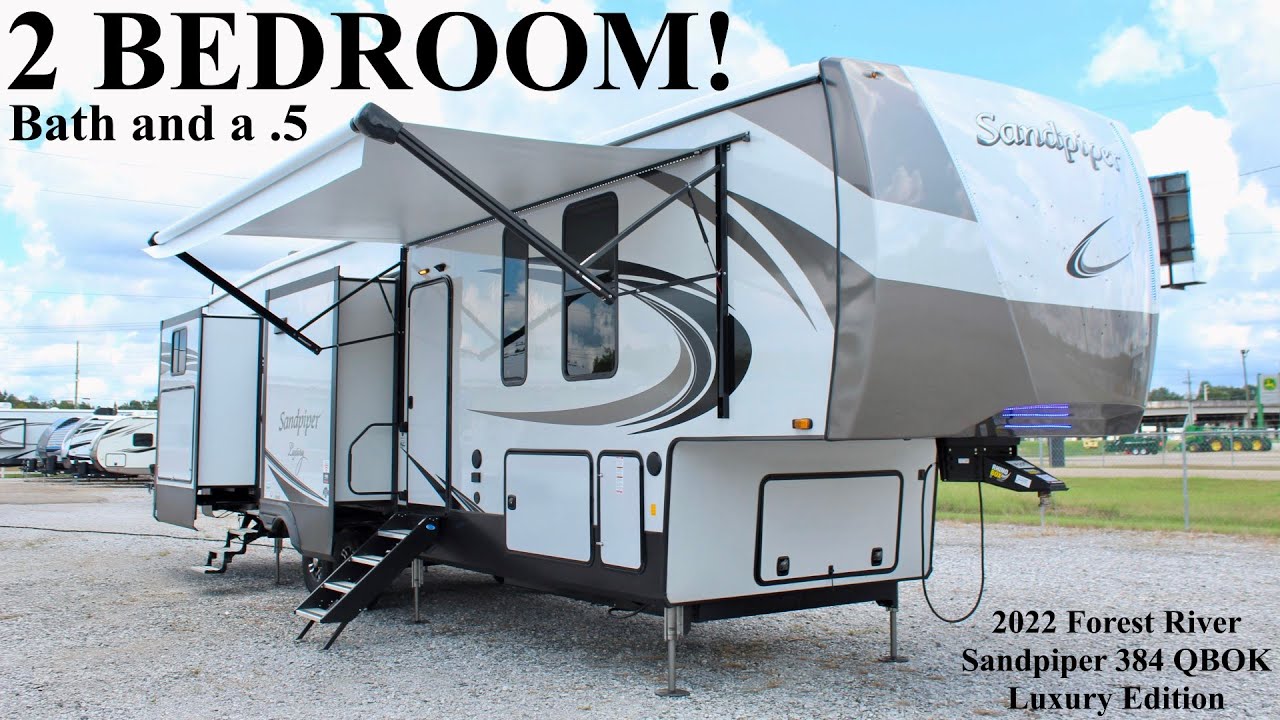 Check out THIS 2 BEDROOM RV! 2022 Forest River Sandpiper 384QBOK - Luxury Edition