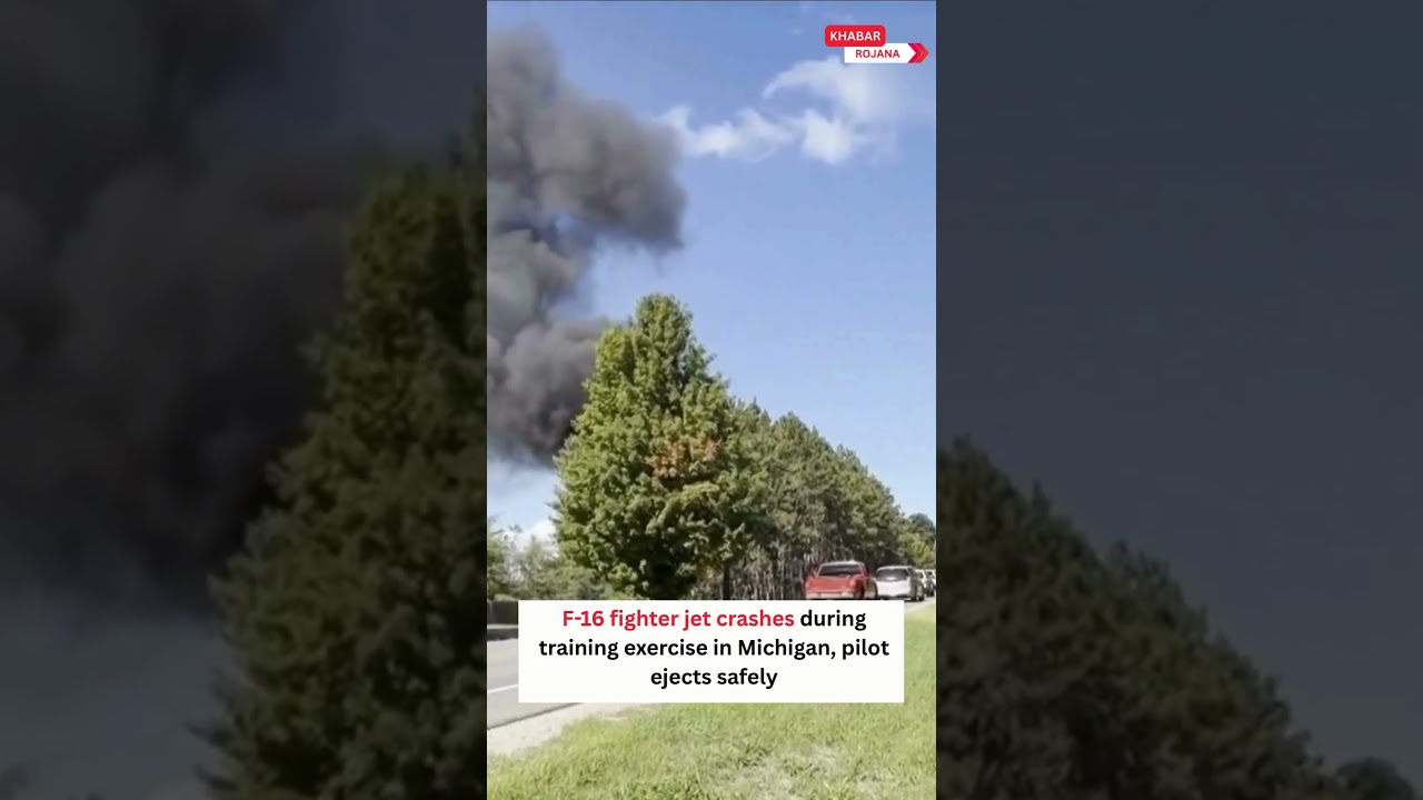 F-16 Fighter Jet Crashes in Michigan, Pilot Safely Ejects During Training