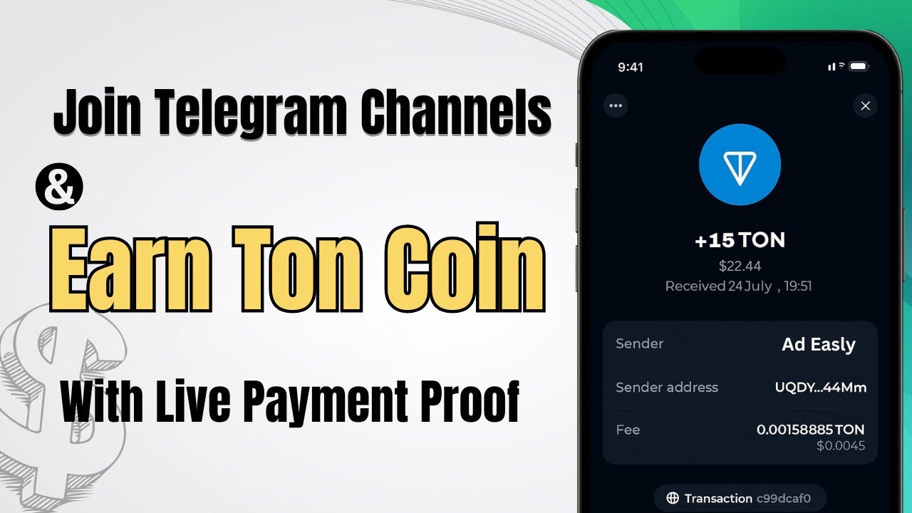 Зарабатывайте TON Coin с помощью Telegram-бота | Смотрите видео и выполняйте простые задания (мгн...